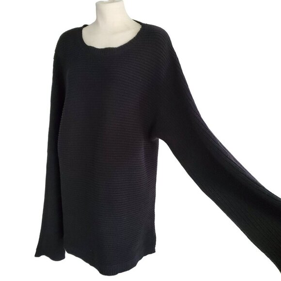 Slouchy Cotton & Cashmere Oversized Ribbed Heavy Knit Sweater L - Picture 6 of 16